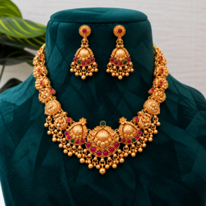 antique gold temple jewelry set