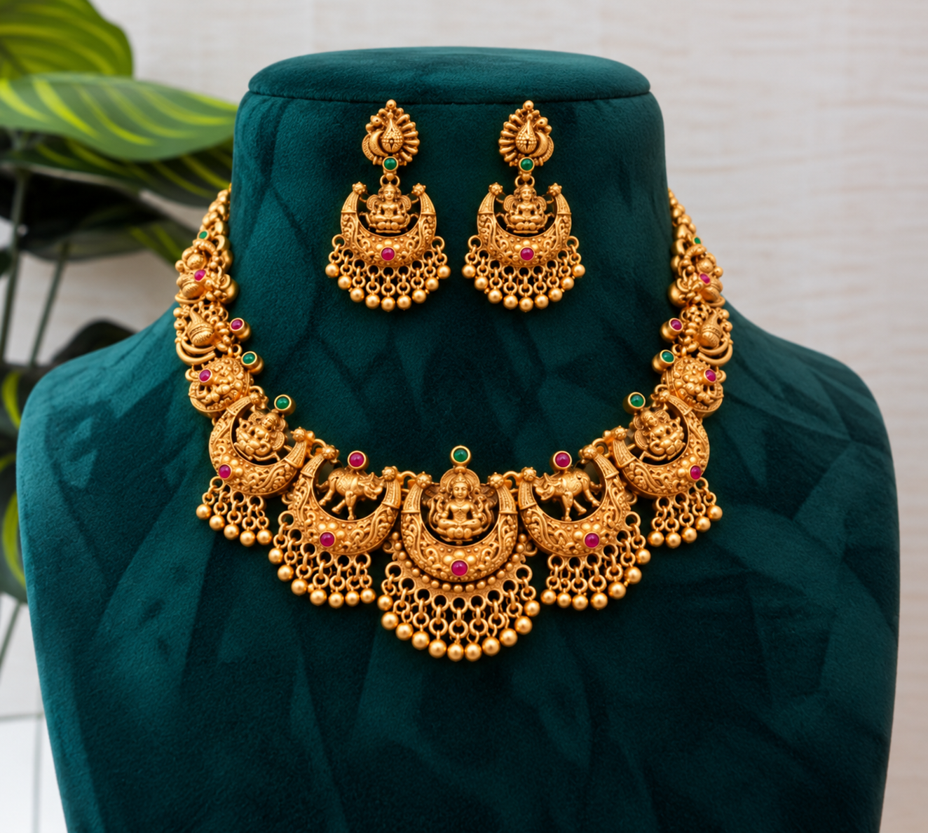 antique gold temple jewelry on teal velvet antique gold temple jewelry on teal velvet